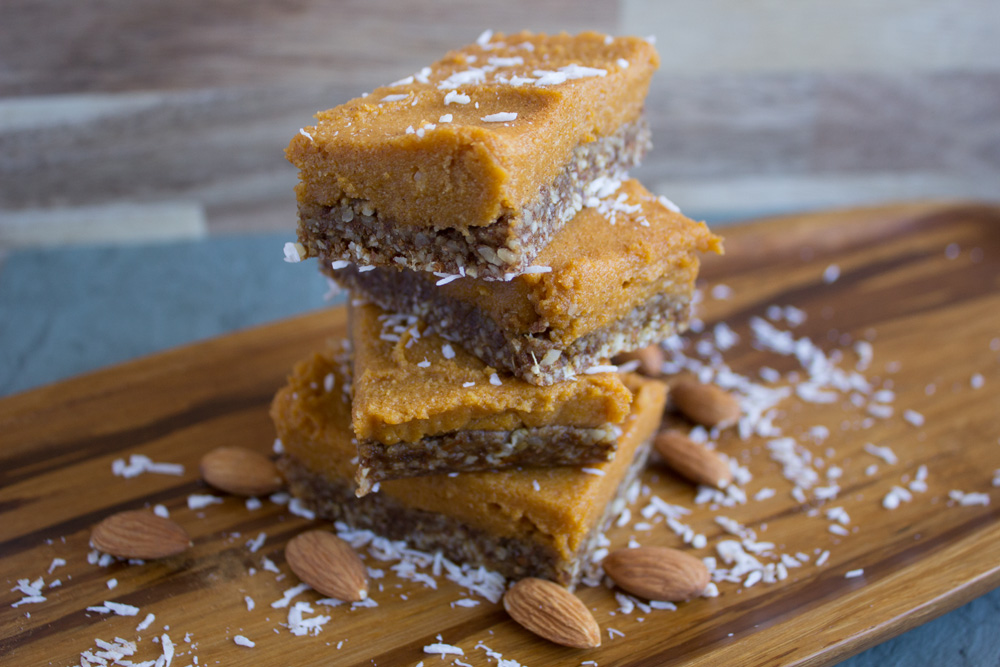 No-bake vegan gluten free sweet potato bars