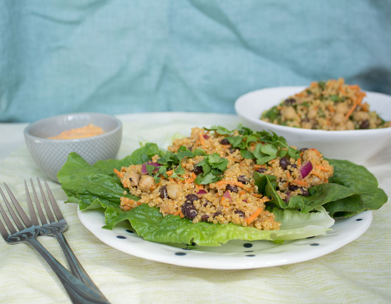 Harissa Tahini Salad and wraps