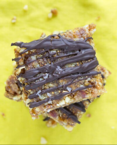 No-Bake Fig Walnut Bars with Chocolate - Sweet Potato Soul