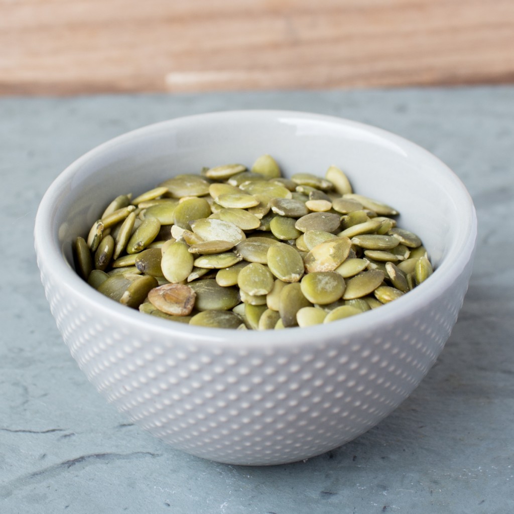 pumpkin seeds in a bowl