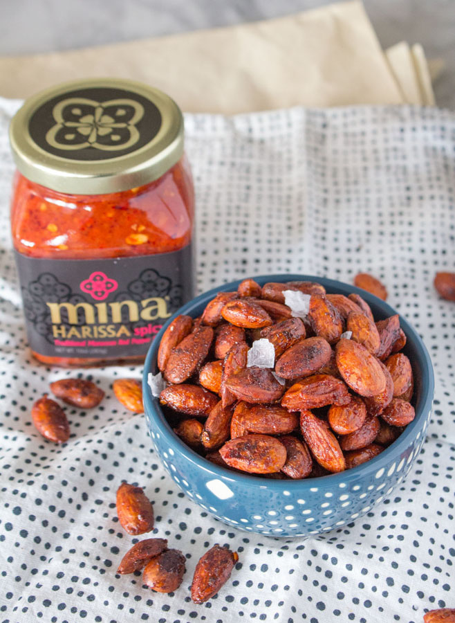 Harissa Roasted Almonds with Mina Harissa