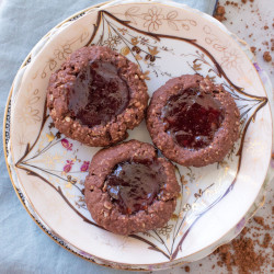 LA + Chocolate Cherry Thumbprint Cookies