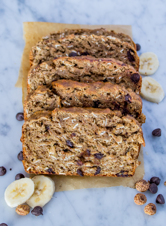 Vegan Mocha Banana Bread. Made with Tigernuts, Oats, & Spelt Flour