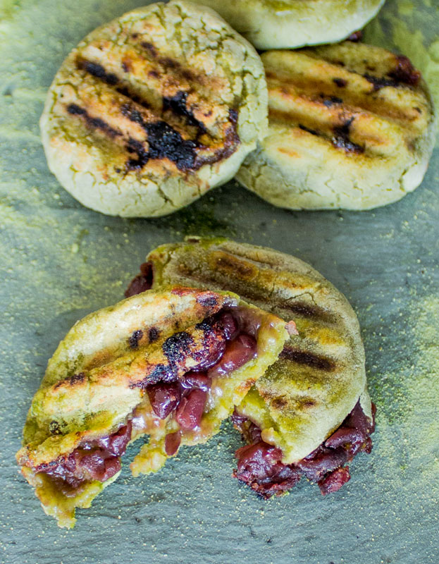 Grilled Mochi Daifuku with Matcha