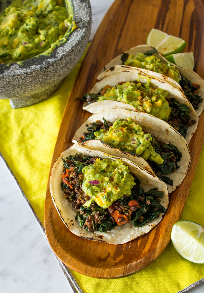 Amazing Lentil Tacos with Mango Guacamole