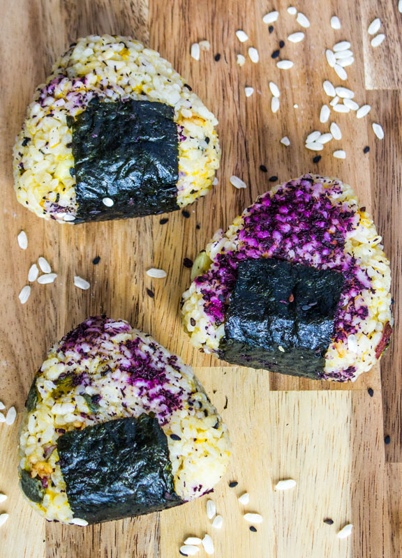 Japanese Onigiri (Rice Balls) with Kabocha Squash and Japanese Yam