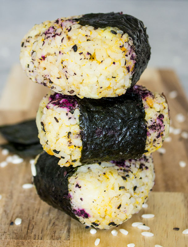 Japanese Onigiri (Rice Balls) with Kabocha Squash and Japanese Yam