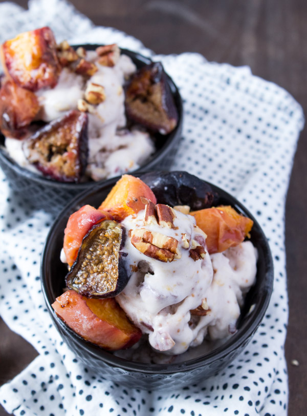 Peach Fig Ice Cream Vegan -- www.sweetpotatosoul.com