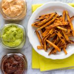 Baked Sweet Potato Fries and three dips | www.sweetpotatosoul.com
