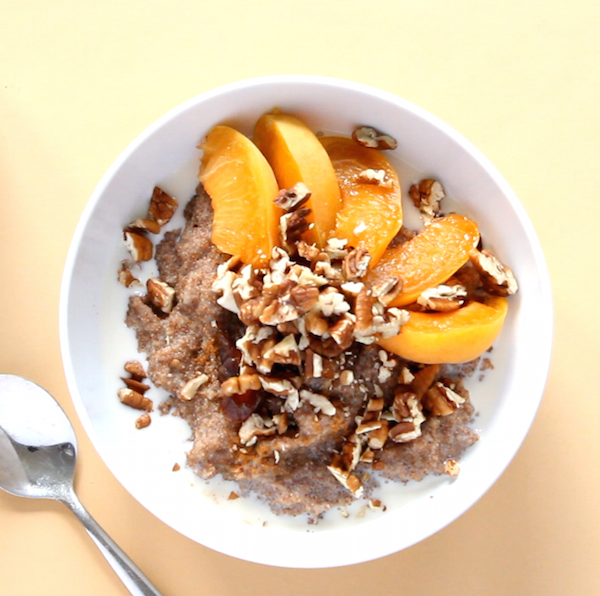 Teff Porridge with Pecans and Apricots | www.sweetpotatosoul.com