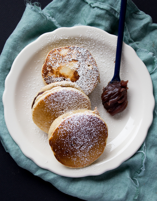 Vegan Dorayaki Japanese Pancake With Red Bean Paste Filling