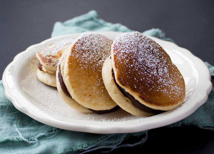 Vegan Dorayaki Japanese Pancake with Red Bean Paste Filling