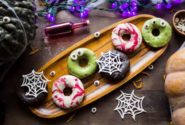 Halloween Vegan Sweet Potato Donuts | www.sweetpotatosoul.com