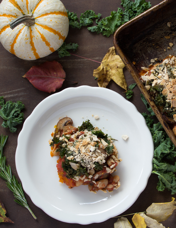 White Bean Butternut Squash Casserole with Wasa Breadcrumbs | www.sweetpotatosoul.com