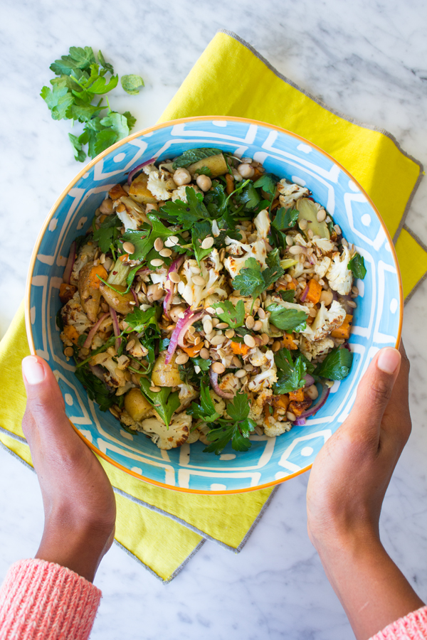 Roasted Cauliflower & Sweet Potato Salad | www.sweetpotatosoul.com