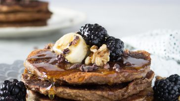 Gluten Free Vegan Breakfast Almond Flour Pancakes | www.sweetpotatosoul.com