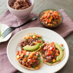 Easy Curried Red Bean Tacos with Peach Salsa
