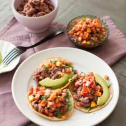 Curried Red Bean Tacos with Peach Salsa | www.sweetpotatosoul.com