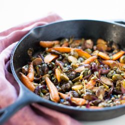 Smoky Maple Roasted Brussels Sprouts | sweetpotatosoul.com