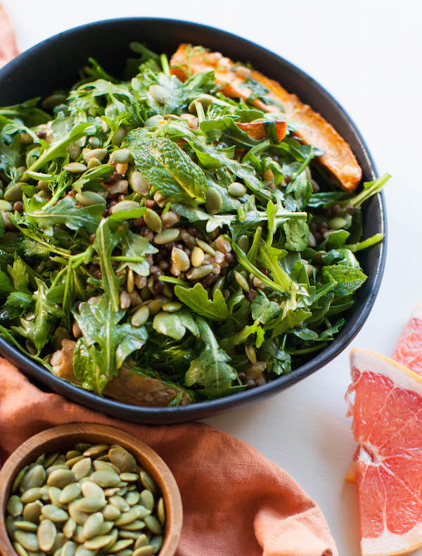 High Protein Vegan Sweet Potato Arugula Salad | @sweetpotatosoul