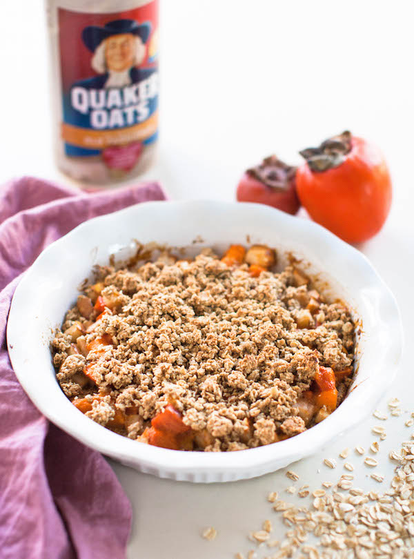 Pear Persimmon Breakfast Crumble | @sweetpotatosoul