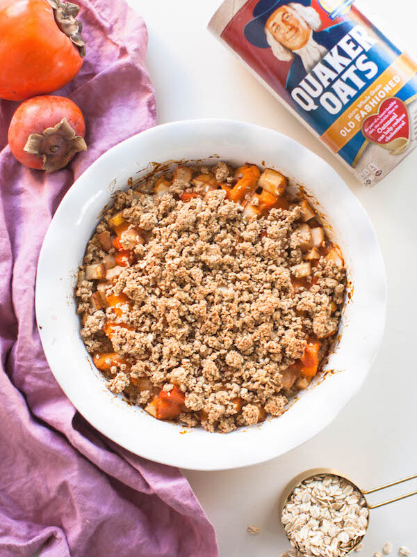 Pear Persimmon Breakfast Crumble | @sweetpotatosoul