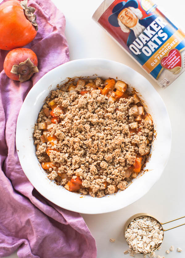 Pear Persimmon Breakfast Crumble | @sweetpotatosoul