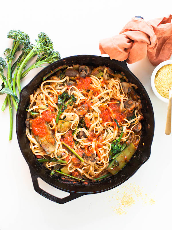 Broccolini Linguine 15 Minute Vegan Meals | @sweetpotatosoul