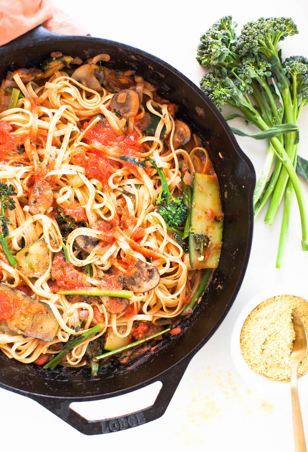 Broccolini Linguine 15 Minute Vegan Meals | @sweetpotatosoul