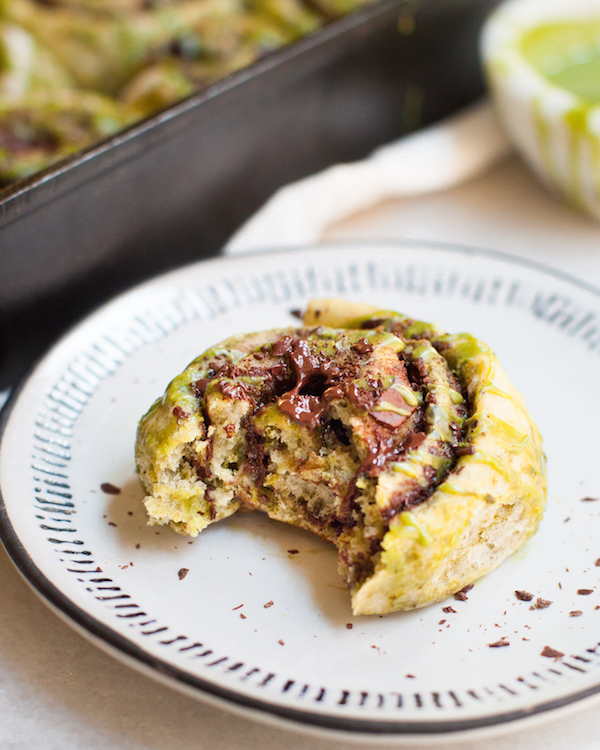 Chocolate Matcha Sticky Buns | @sweetpotatosoul