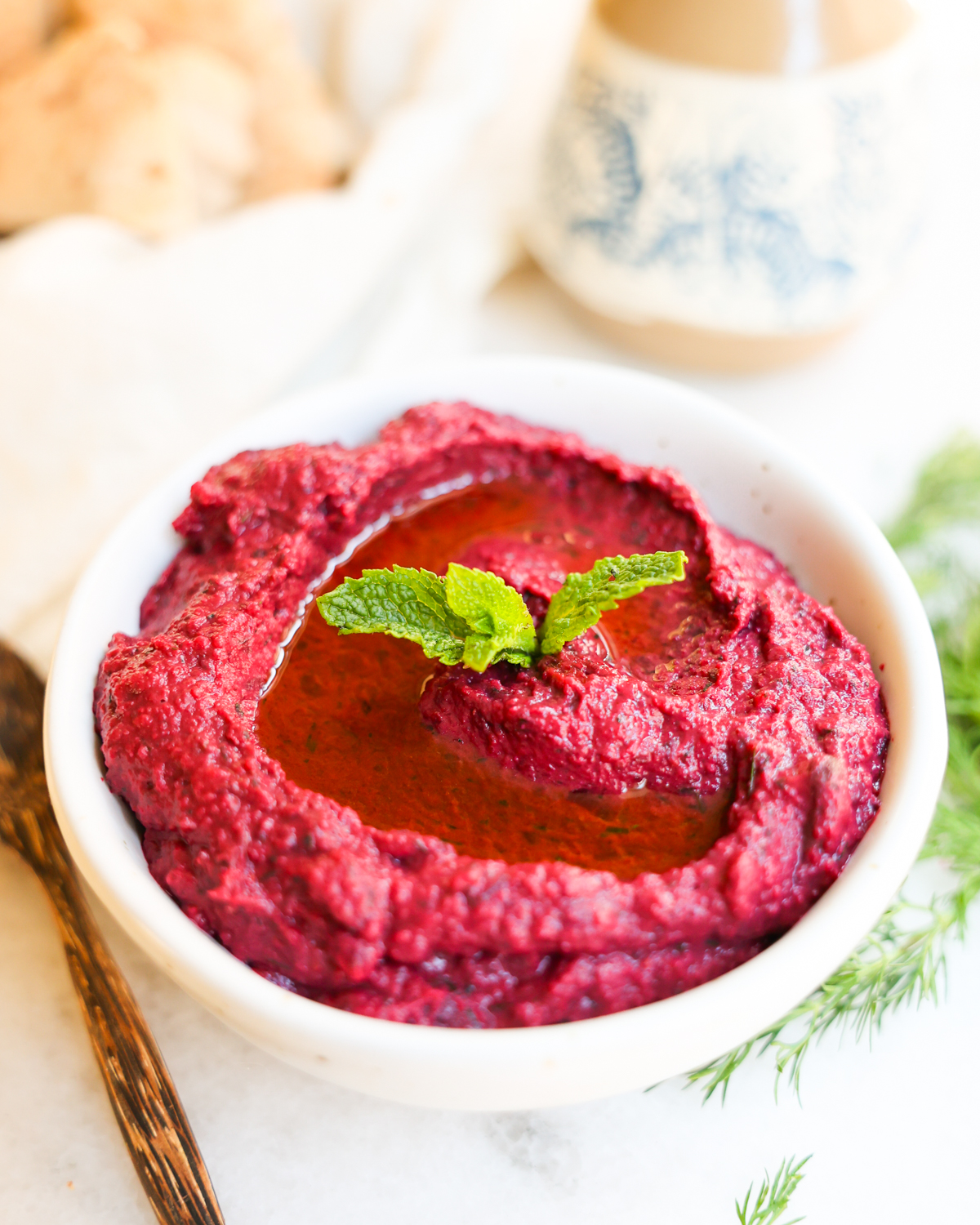 Bowl of black bean dip.