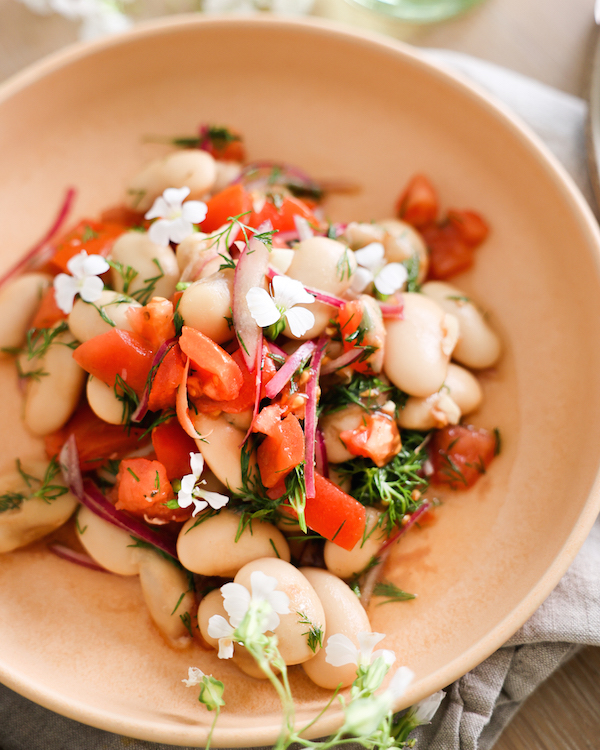 Quick-Marinated White Bean Salad and Feta Lettuce Cups Recipe