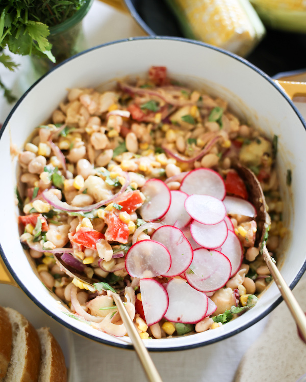 peach white bean salad 