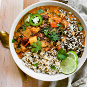 A bowl of west african peanut-free stew.