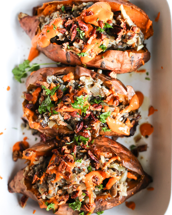 Wild Rice Stuffed Sweet Potatoes