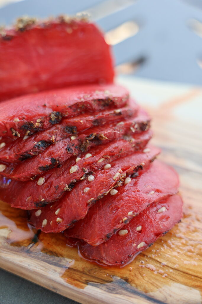 Jerk grilled watermelon