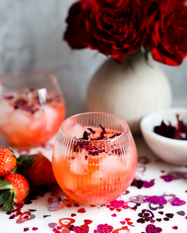 Strawberry Rose Bramble Gin Cocktail