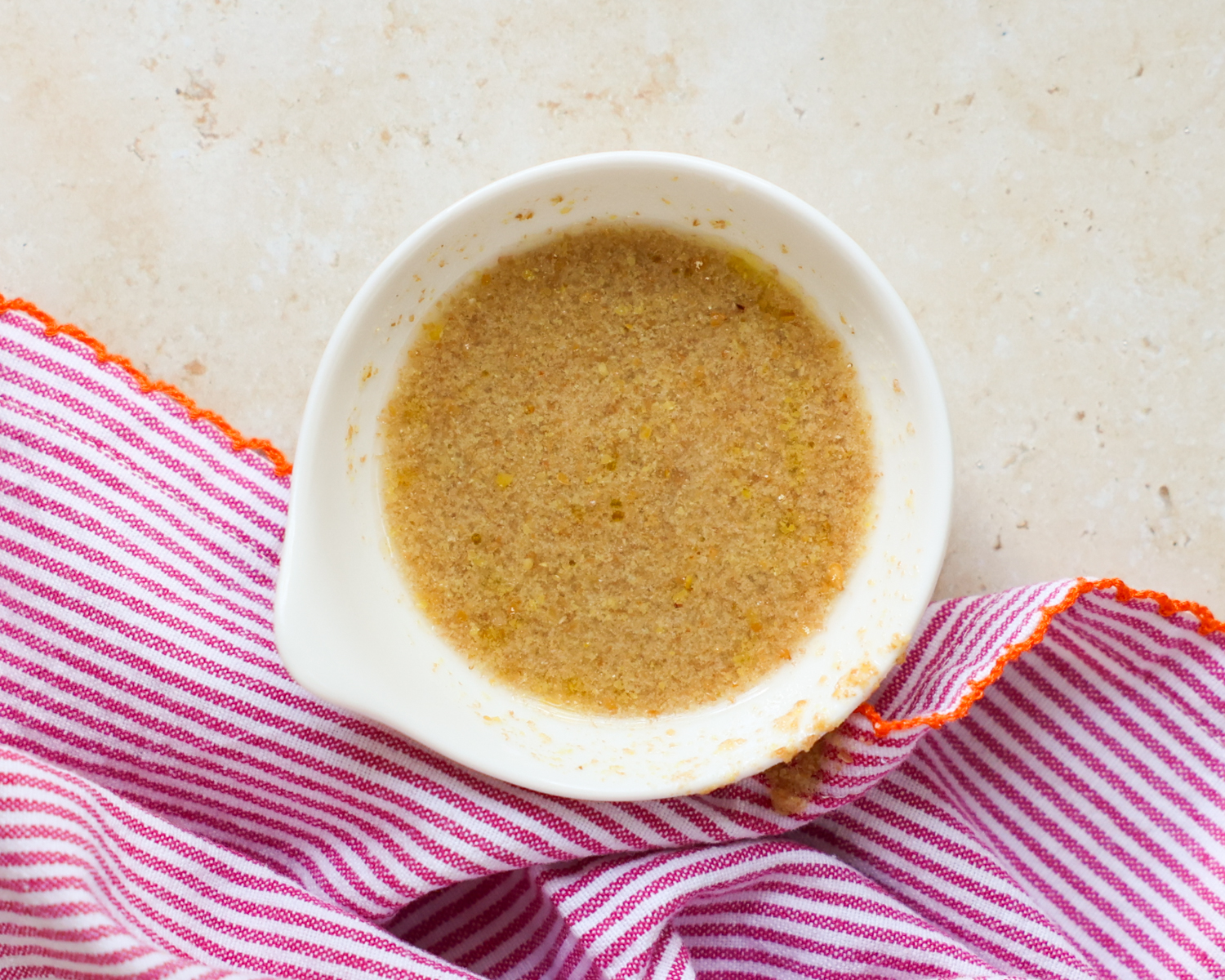 Flax seed meal mixed with water.