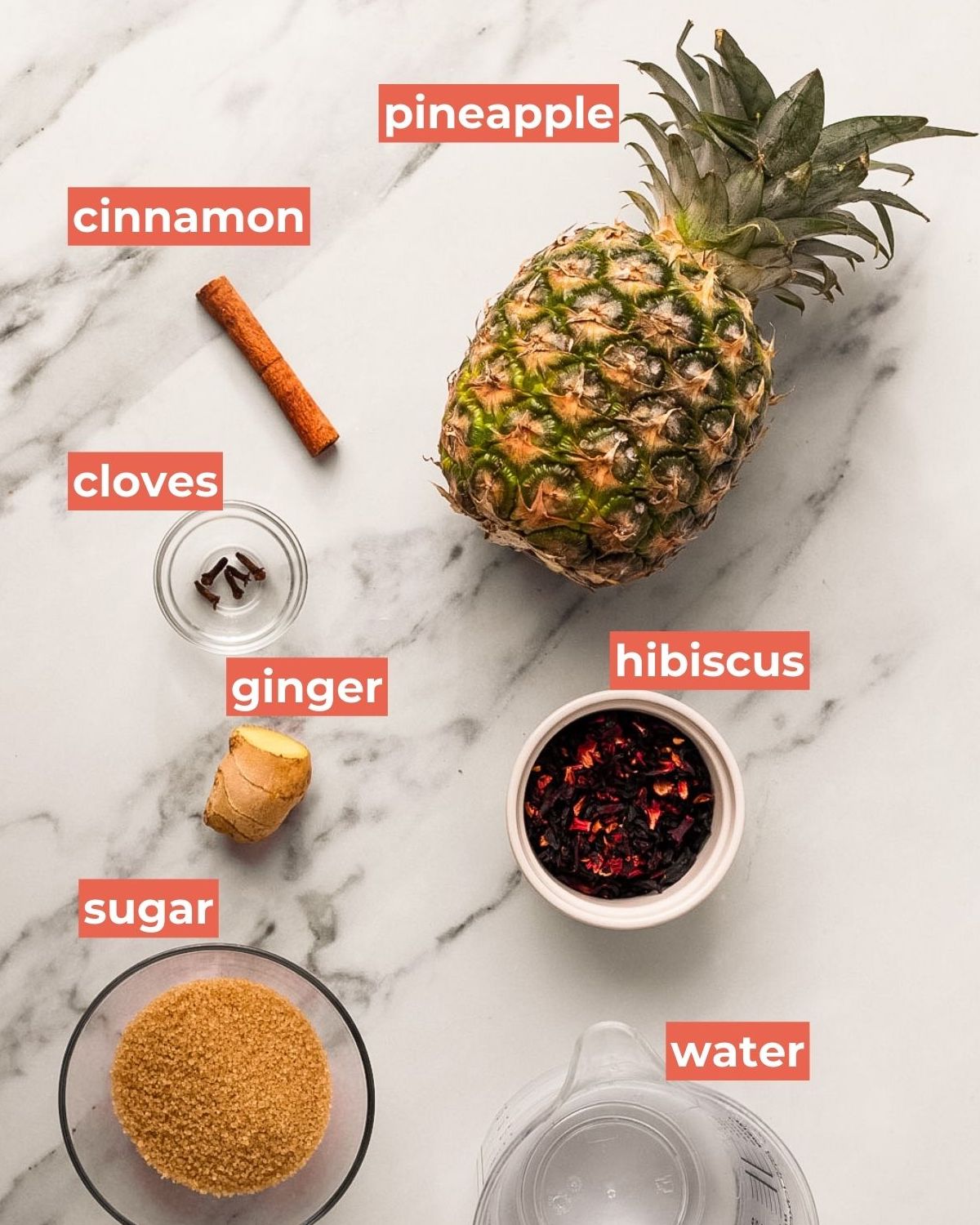 pineapple skin tea ingredients labeled