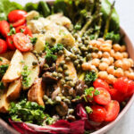 vegan nicoise salad in large bowl