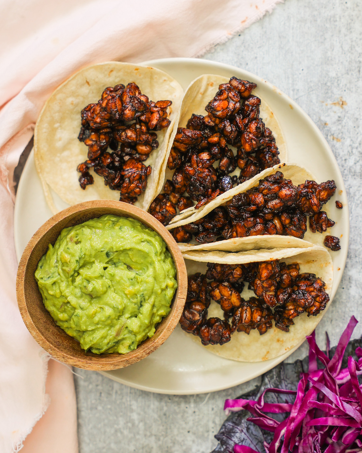 filling tempeh tacos