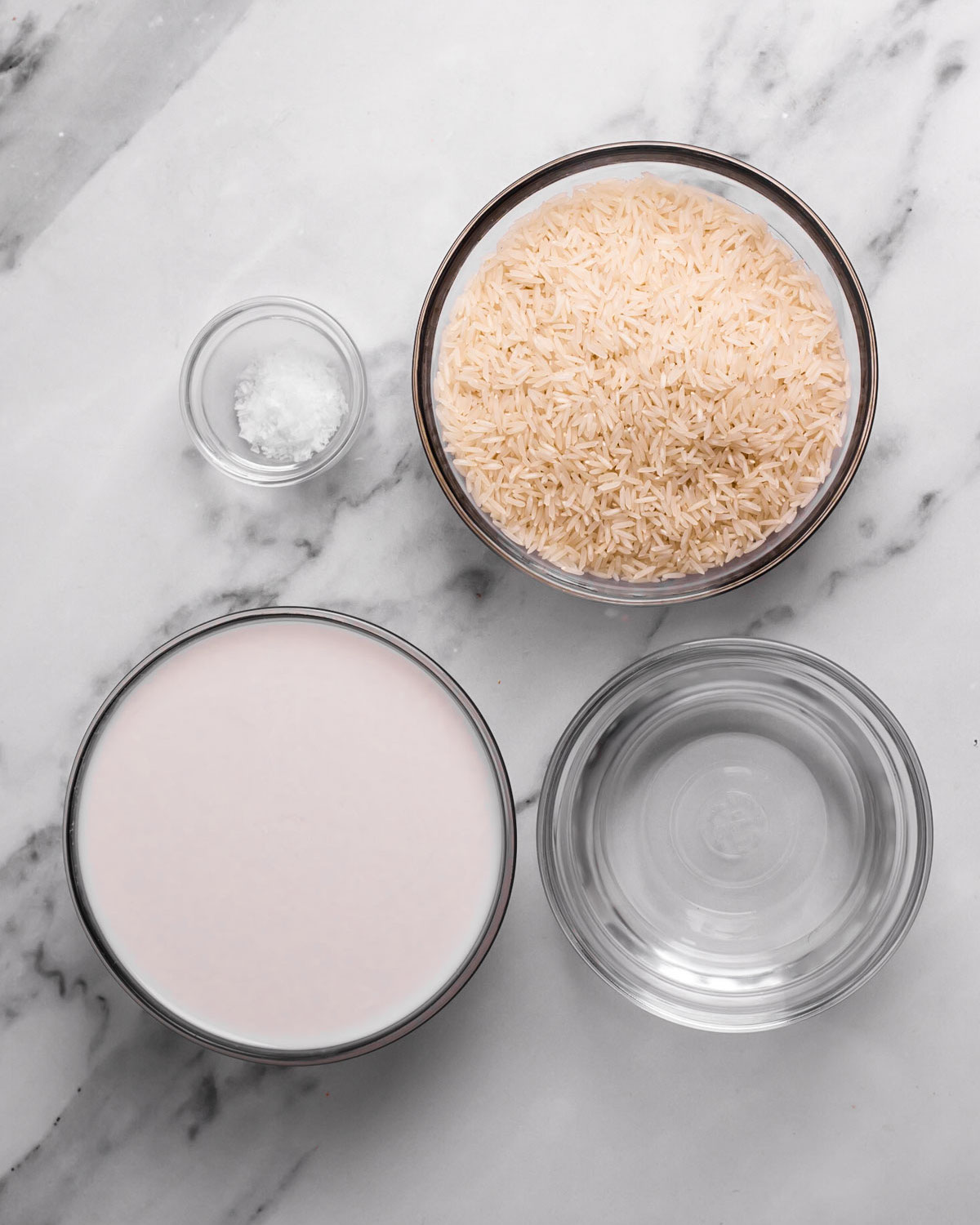 coconut jasmine rice ingredients on counter