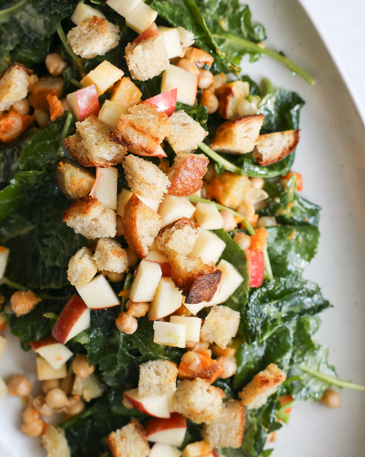 baby kale salad close up