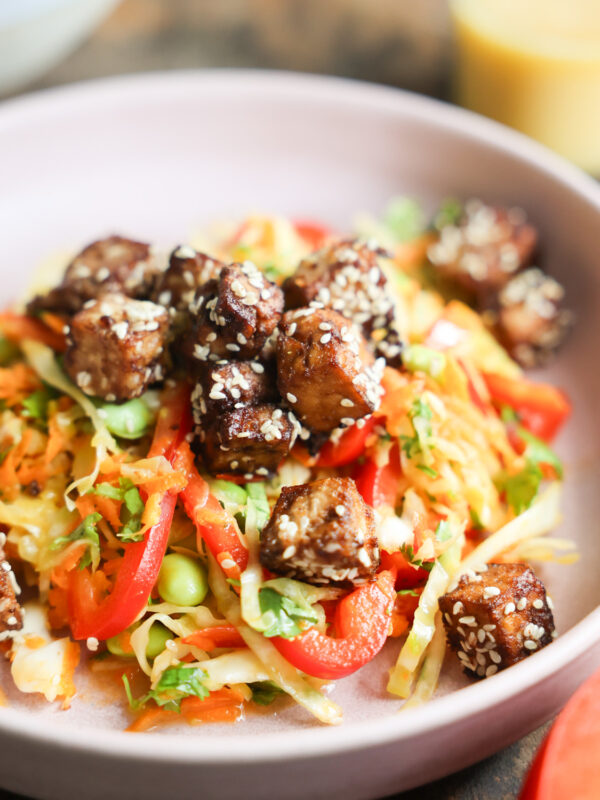 Crunchy Sesame Tofu Salad in a bowl.