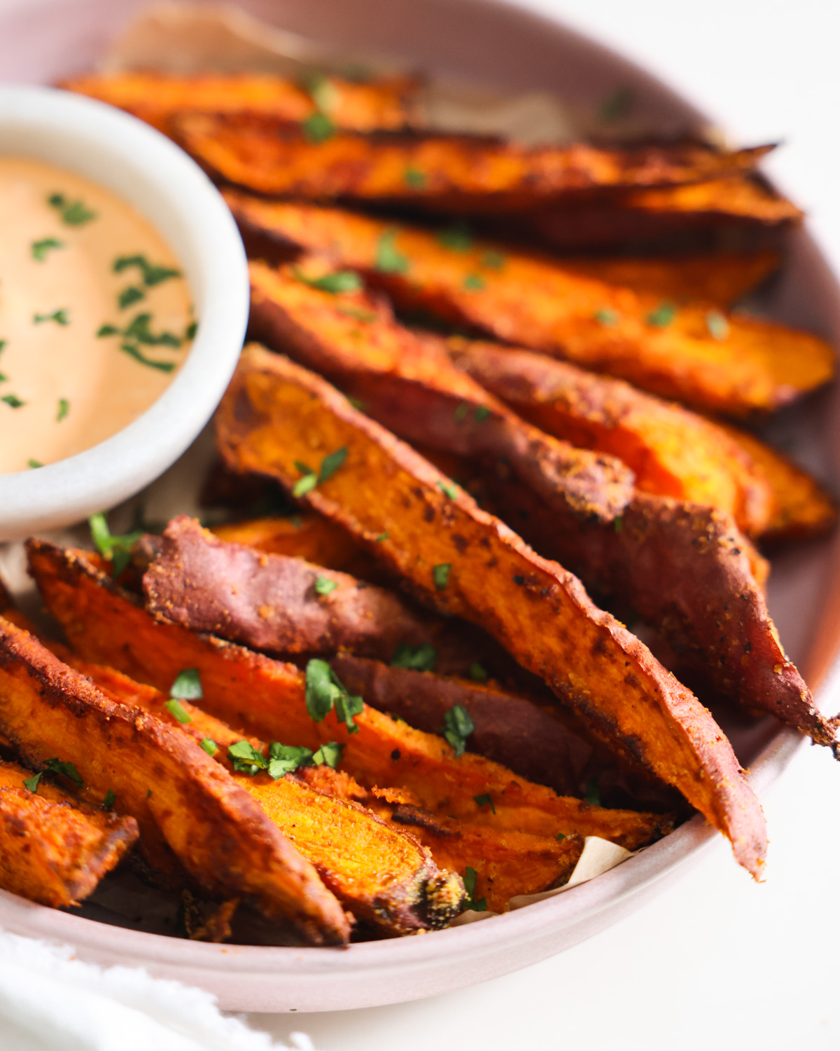 sweet potato wedges on plate