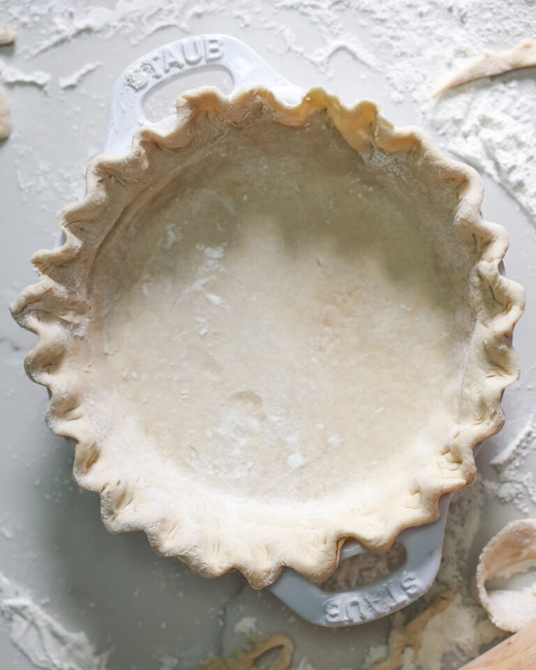 overhead of unbaked pie crust