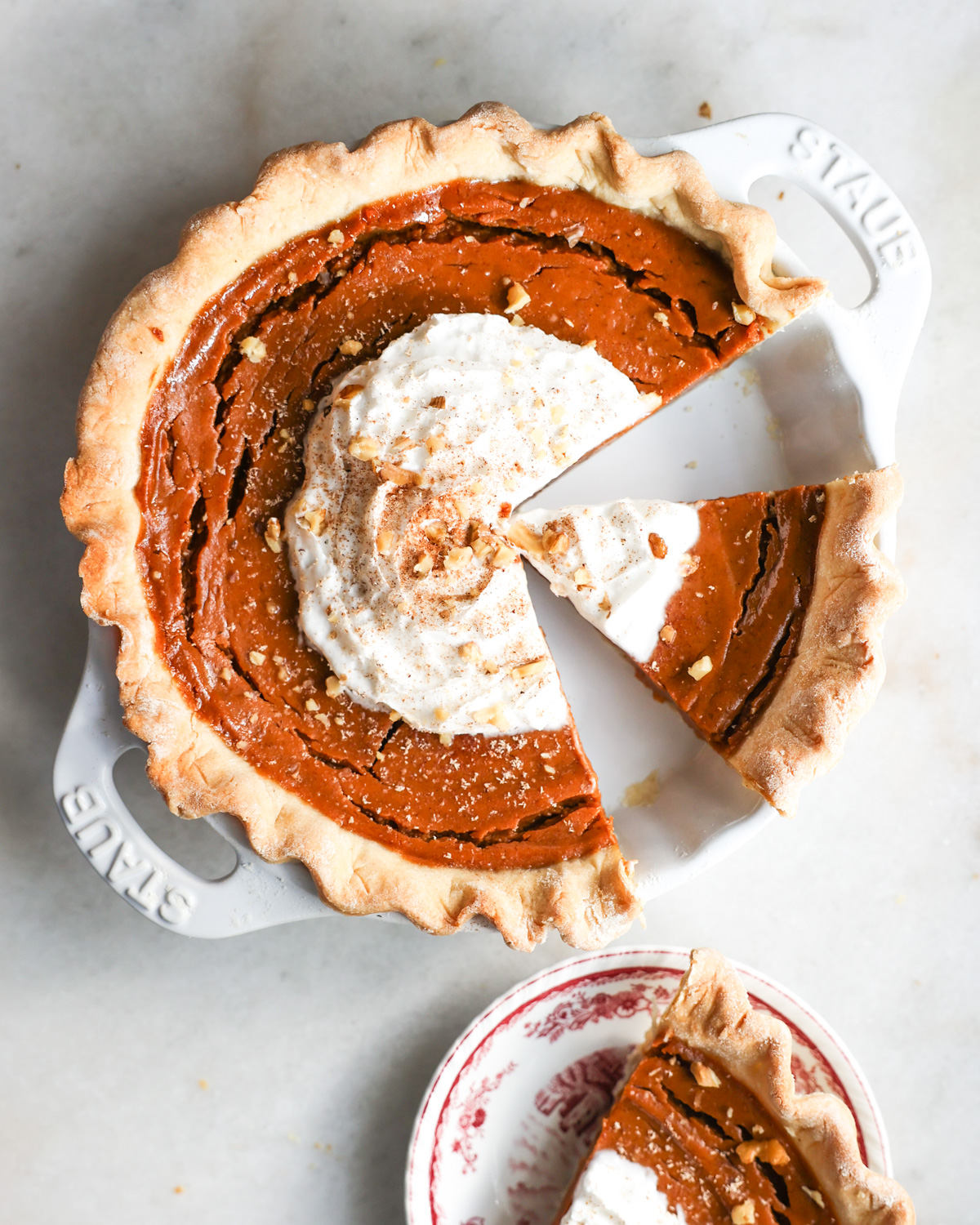 overhead of a vegan sweet potato pie