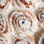 closeup gingerbread cinnamon rolls