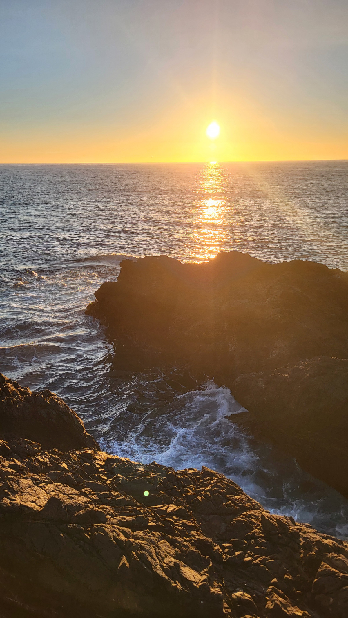 sunset in mendocino pacific ocean