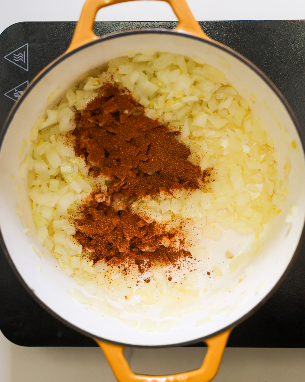 overhead spices in pot